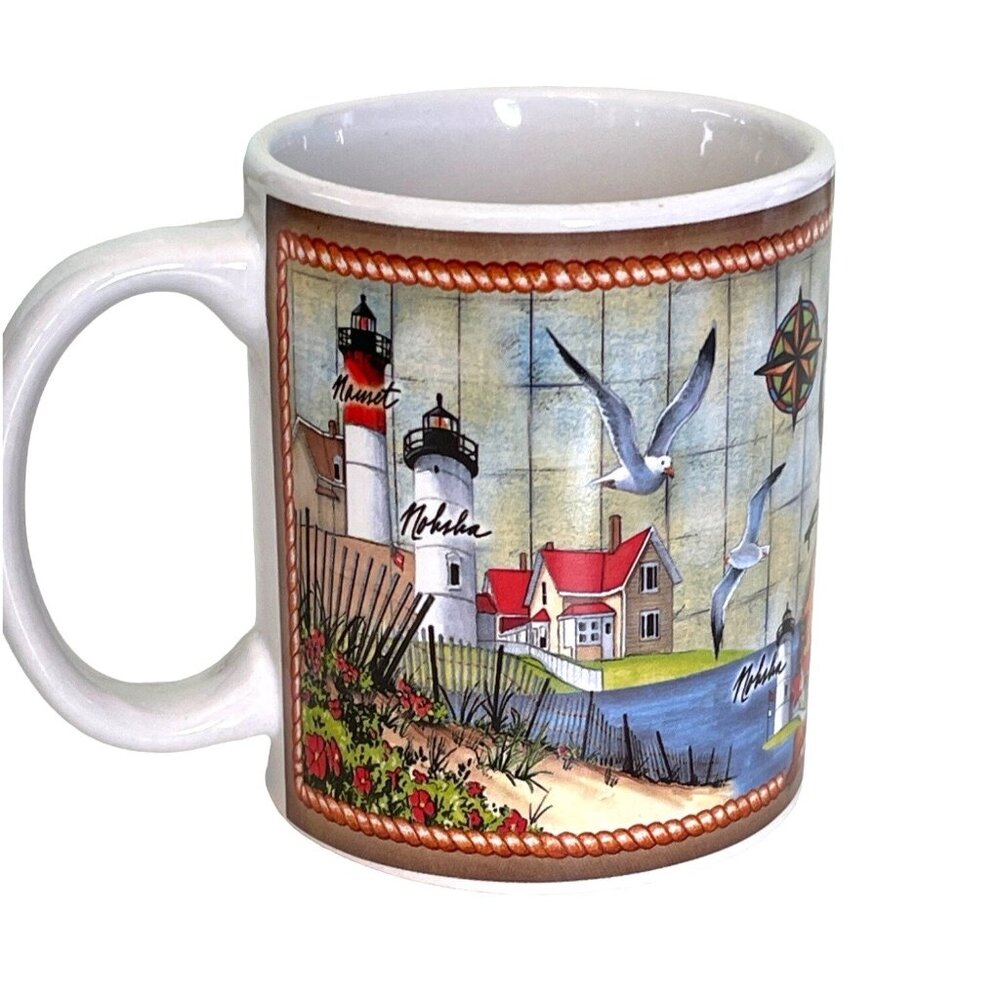 Lighthouse Mug Cape Cod and Area Map Coffee Tea Hot Chocolate 3.75"